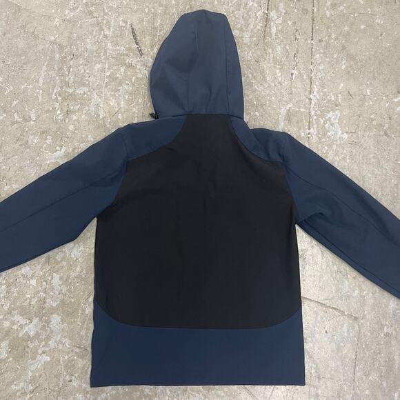 HEB Employee Jacket Mens Medium Blue Black Full Zip Soft Shell Hooded Lined - Picture 4 of 11